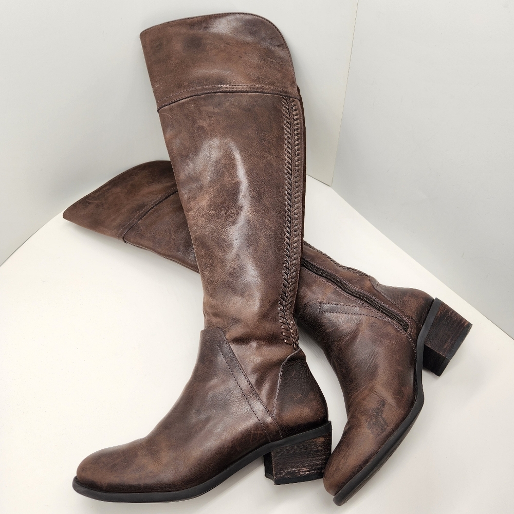 Vince Camuto Over The Knee Boots 6.5 Brown Leather Bendra Tall Comfort Casual